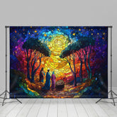 Lofaris Sternenklar Befleckt Glas Geburt Weihnachten Hintergrund